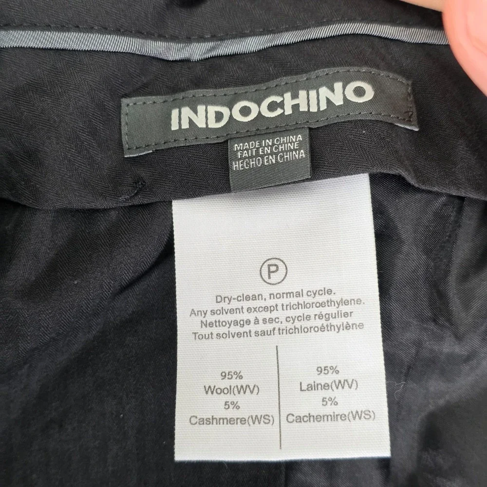 Indochino Men's Dress Pant Trousers Flat Front Gray Soft Wool Cashmere 40x33